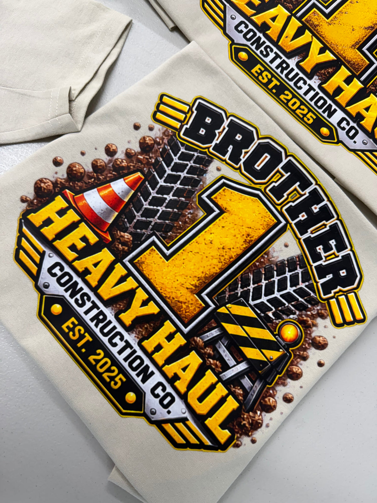 Custom Construction Truck Birthday Family Shirts | Personalized Heavy Haul Birthday Shirt | Family Matching Shirts | Construction Party