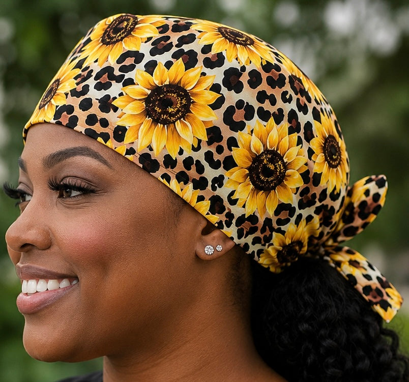 Sunflower Safari Scrub Cap
