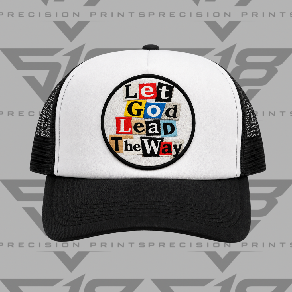 Let God Lead The Way Trucker Hat | Christian Faith Hat | Inspirational Patch Cap | Faith Based Trucker Hat | Unisex Christian Hat