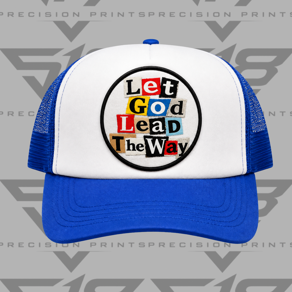 Let God Lead The Way Trucker Hat | Christian Faith Hat | Inspirational Patch Cap | Faith Based Trucker Hat | Unisex Christian Hat